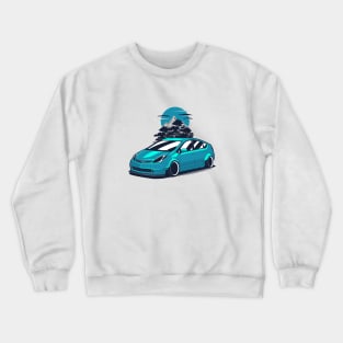 Blue Prius Widebody JDM Mountains Crewneck Sweatshirt